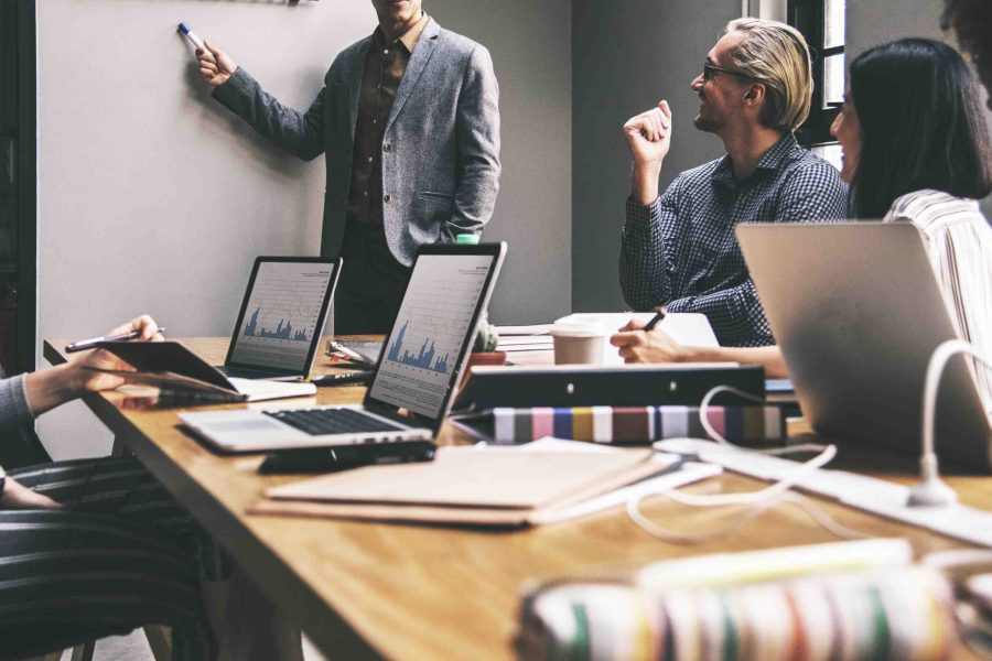 Group of diverse people having a business meeting